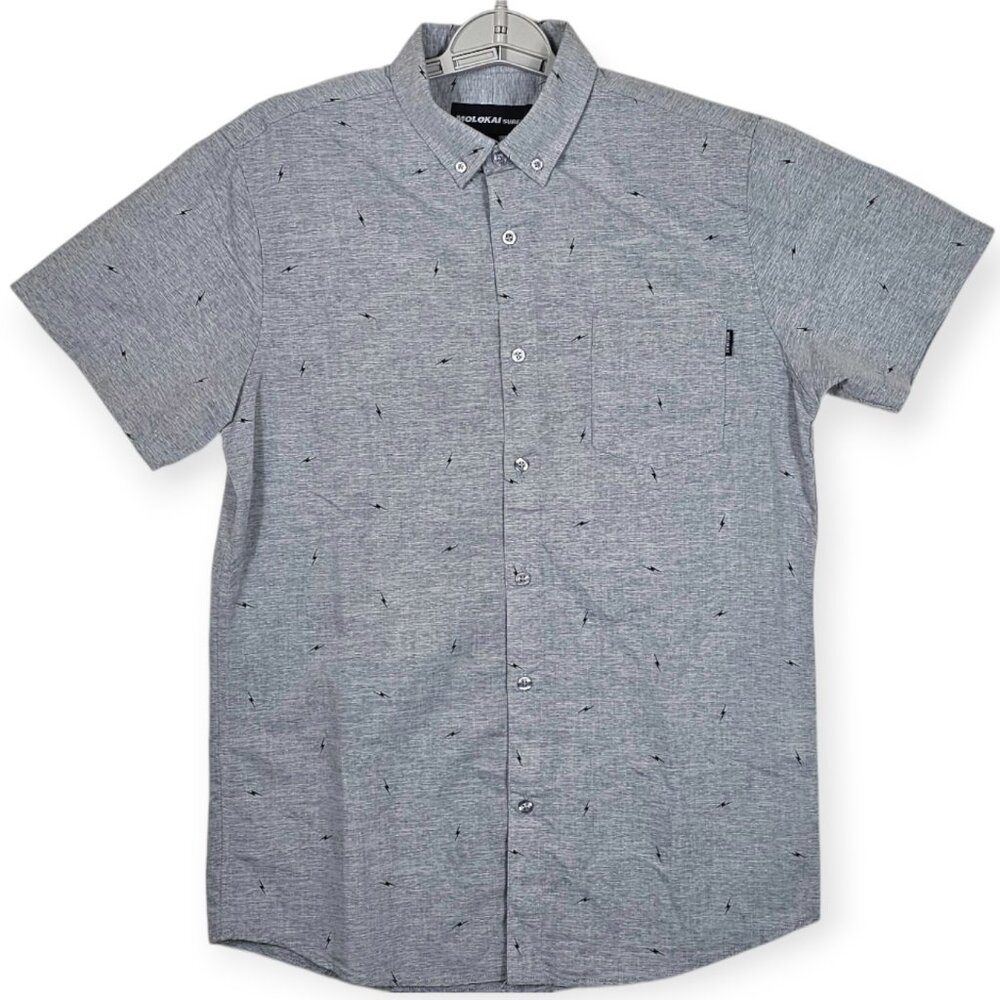 Molokai Surf Co. Lightning Bolt Shirt - Men's Medium - Gray